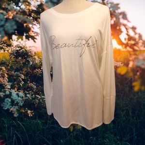 🆕💛"Beautiful" In Gold /Cream Soft Knit Tunic in Sz Xl |NWT